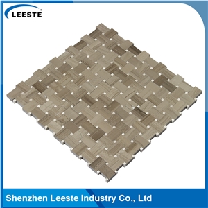 Athens Grey Marble Honed Zero Grout Joint Basketwave Mosaic Tiles