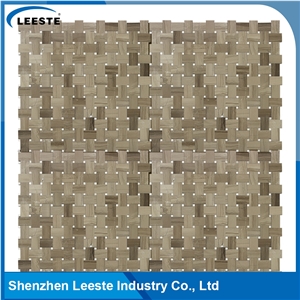 Athens Grey Marble Honed Zero Grout Joint Basketwave Mosaic Tiles