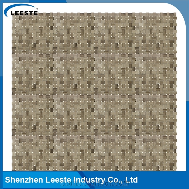 Athens Grey Marble Honed Zero Grout Joint Basketwave Mosaic Tiles
