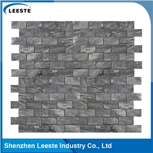 Bardiglio Marble Honed 1-1/2"X3" Brick Mosaic Tiles
