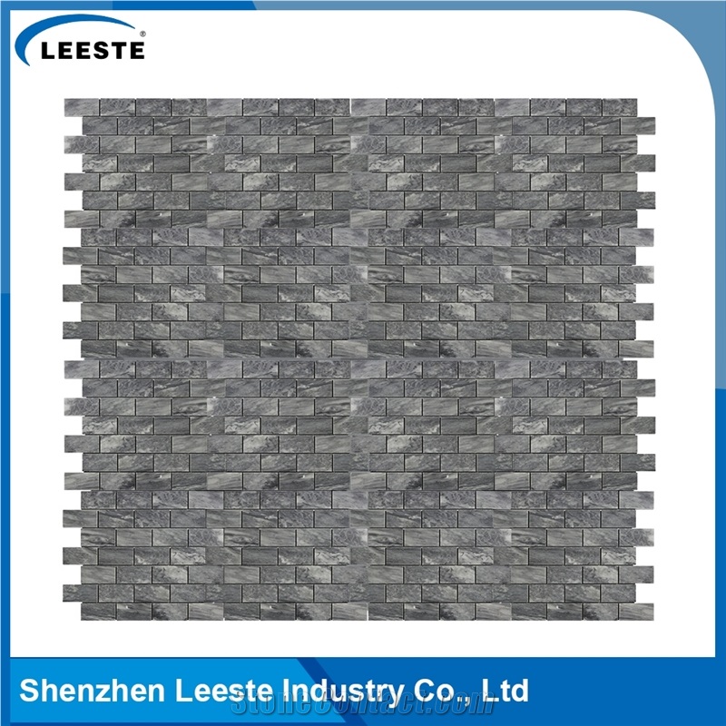 Bardiglio Marble Honed 1-1/2"X3" Brick Mosaic Tiles