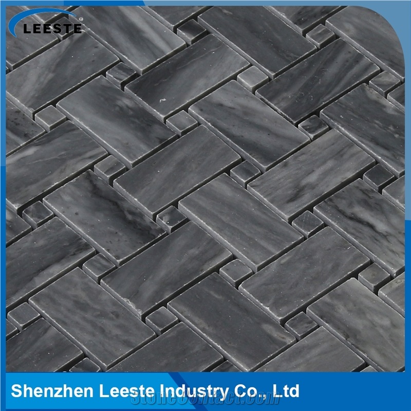Bardiglio Marble Honed 1"X2" Basketwave Mosaic Tiles