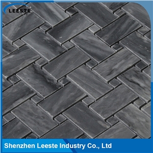 Bardiglio Marble Honed 1"X2" Basketwave Mosaic Tiles