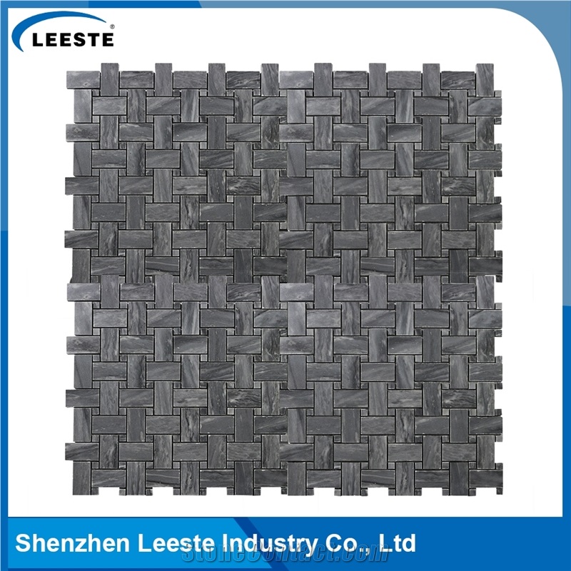 Bardiglio Marble Honed 1"X2" Basketwave Mosaic Tiles