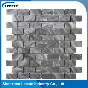 Bardiglio Marble Honed 1"X2" Brick Mosaic Tiles Bardiglio Marble Honed 1"X2" Brick Mosaic Tiles