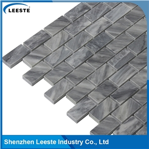 Bardiglio Marble Honed 1"X2" Brick Mosaic Tiles