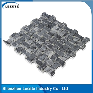 Bardiglio Marble Honed 1x2" Dogbone Mosaic Tiles