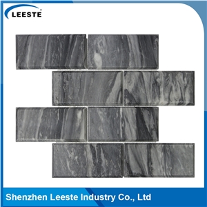 Bardiglio Marble Honed 2"X4" Brick Mosaic Tiles-Cross Cut Bardiglio Marble Honed 2"X4" Brick Mosaic Tiles-Cross Cut