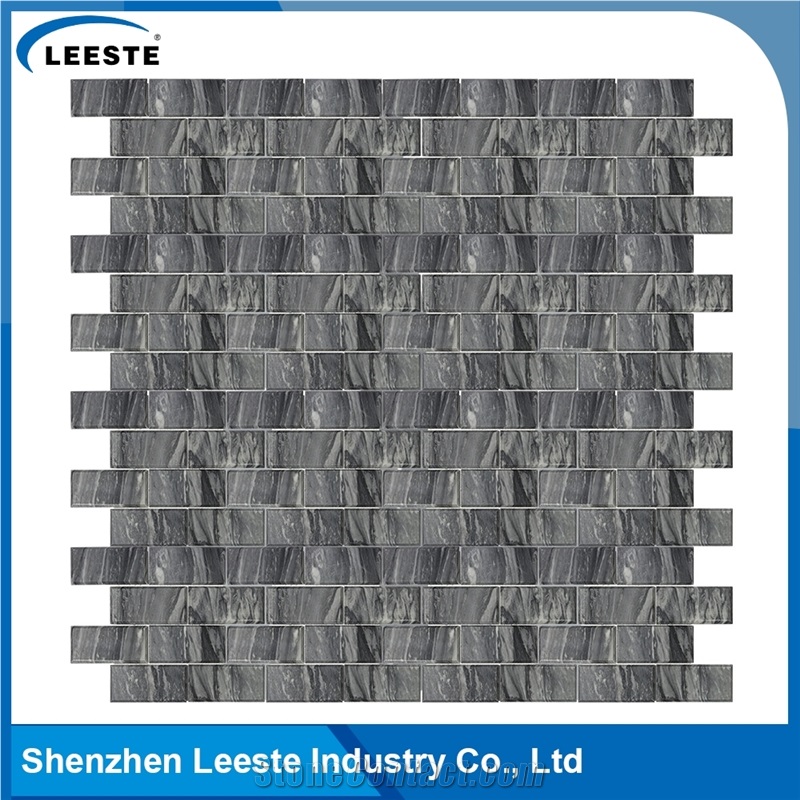 Bardiglio Marble Honed 2"X4" Brick Mosaic Tiles-Cross Cut