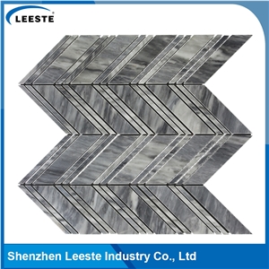 Bardiglio Marble Honed Chevron Mosaic Tiles Bardiglio Marble Honed Chevron Mosaic Tiles