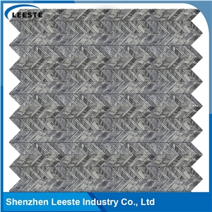 Bardiglio Marble Honed Chevron Mosaic Tiles