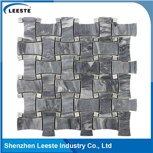 Bardiglio Marble Honed Dogbone Mosaic Tiles Bardiglio Marble Honed Dogbone Mosaic Tiles