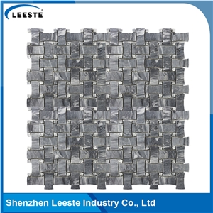 Bardiglio Marble Honed Dogbone Mosaic Tiles