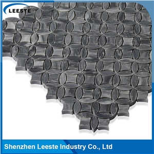 Bardiglio Marble Honed Lily Mosaic Tiles