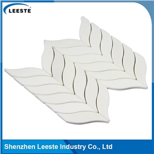 Building Materials Polished Fish Bone Pattern Thassos Marble Tile