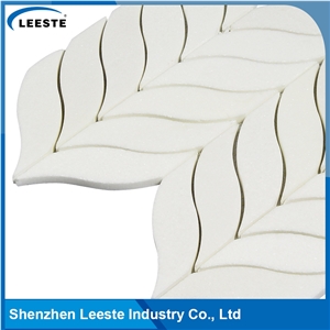 Building Materials Polished Fish Bone Pattern Thassos Marble Tile