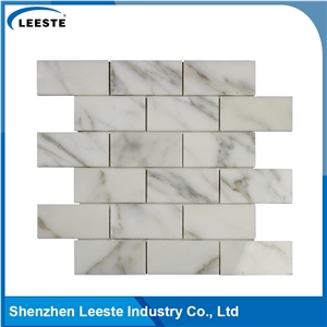 Calacatta Gold Italian Marble Polished Brick Design Mosaic Tiles