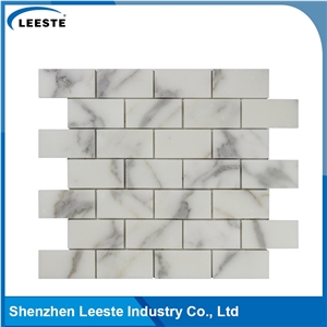 Calacatta Gold Italian Marble Polished Brick Mosaic Tiles
