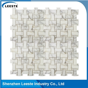 Calacatta Gold Italian Marble Polished Dog Bone Mosaic Tiles Calacatta Gold Italian Marble Polished Dog Bone Mosaic Tiles