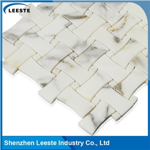 Calacatta Gold Italian Marble Polished Dog Bone Mosaic Tiles