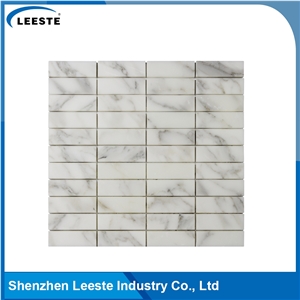 Calacatta Gold Italian Marble Polished Rectangle Stacked Mosaic Tiles