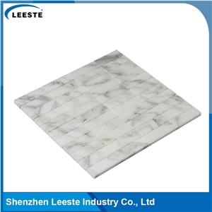 Calacatta Gold Italian Marble Polished Rectangle Stacked Mosaic Tiles