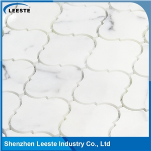 Calacatta White Italian Marble Polished Arabesque Marble Mosaic Tiles