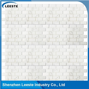 Calacatta White Italian Marble Polished Brick&Bevel Marble Mosaic Tile