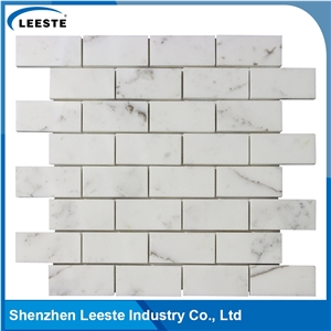 Calacatta White Italian Marble Polished Brick Marble Mosaic Tiles