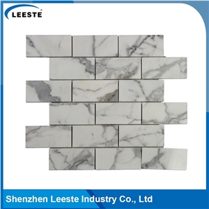 Calacatta White Italian Marble Polished Brick Marble Mosaic Tiles
