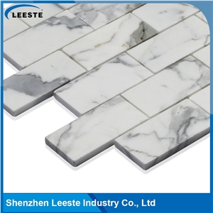 Calacatta White Italian Marble Polished Brick Marble Mosaic Tiles