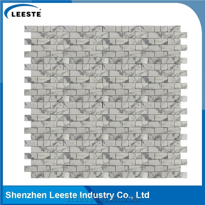 Calacatta White Italian Marble Polished Brick Marble Mosaic Tiles