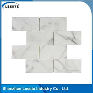 Calacatta White Italian Marble Polished Brick Marble Mosaic Tiles