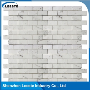 Calacatta White Italian Marble Polished Brick Mosaic Tiles