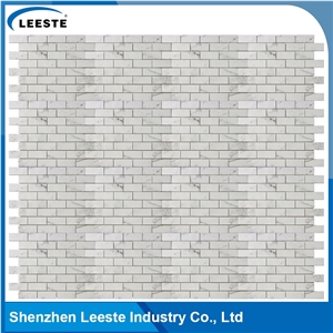 Calacatta White Italian Marble Polished Brick Mosaic Tiles