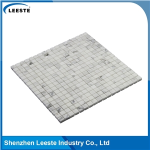 Calacatta White Italian Marble Square 0.5"X0.5"Mm Marble Mosaic Tiles