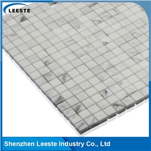 Calacatta White Italian Marble Square 0.5"X0.5"Mm Marble Mosaic Tiles