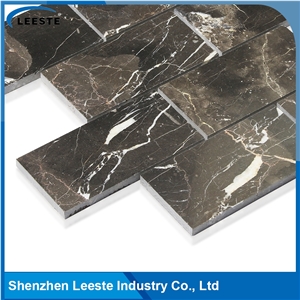 Chinese Dark Emperador Marble Polished Brick Marble Mosaic Tiles