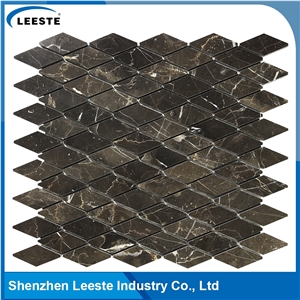 Chinese Dark Emperador Marble Polished Diamond Marble Mosaic Tiles