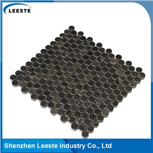 Chinese Dark Emperador Marble Polished Penny Round Marble Mosaic Tiles