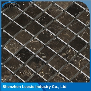 Chinese Dark Emperador Marble Polished Square Marble Mosaic Tiles