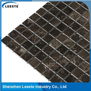 Chinese Dark Emperador Marble Polished Square Marble Mosaic Tiles