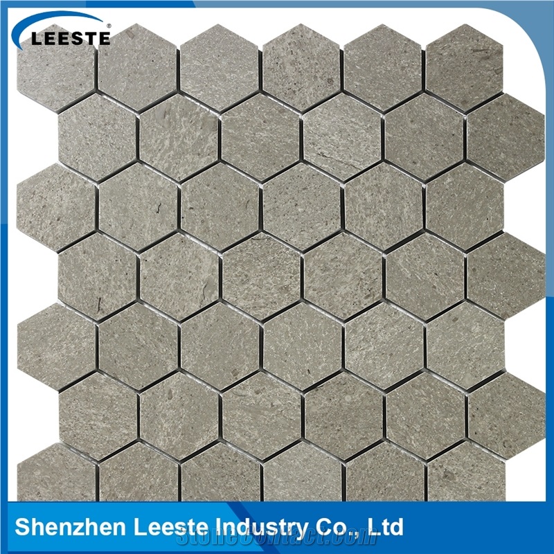 Cinderalla Grey Marble Polished Hexagon 2"X2"Mm Marble Mosaic Tiles