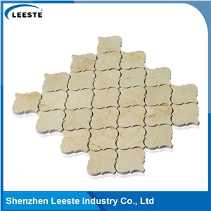 Crema Marfil Marble Polished Arabesque Marble Mosaic Tiles