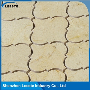 Crema Marfil Marble Polished Arabesque Marble Mosaic Tiles