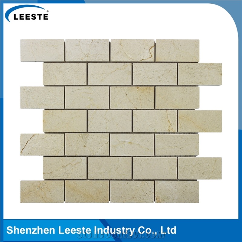 Crema Marfil Marble Polished Brick 1.5"X3"Mm Marble Mosaic Tiles