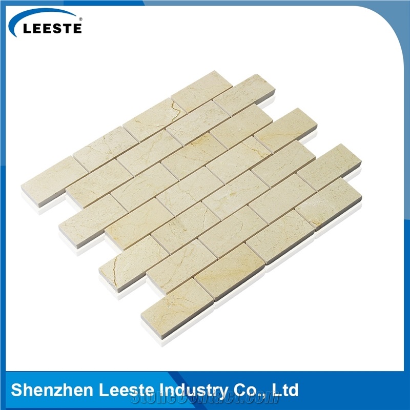 Crema Marfil Marble Polished Brick 1.5"X3"Mm Marble Mosaic Tiles