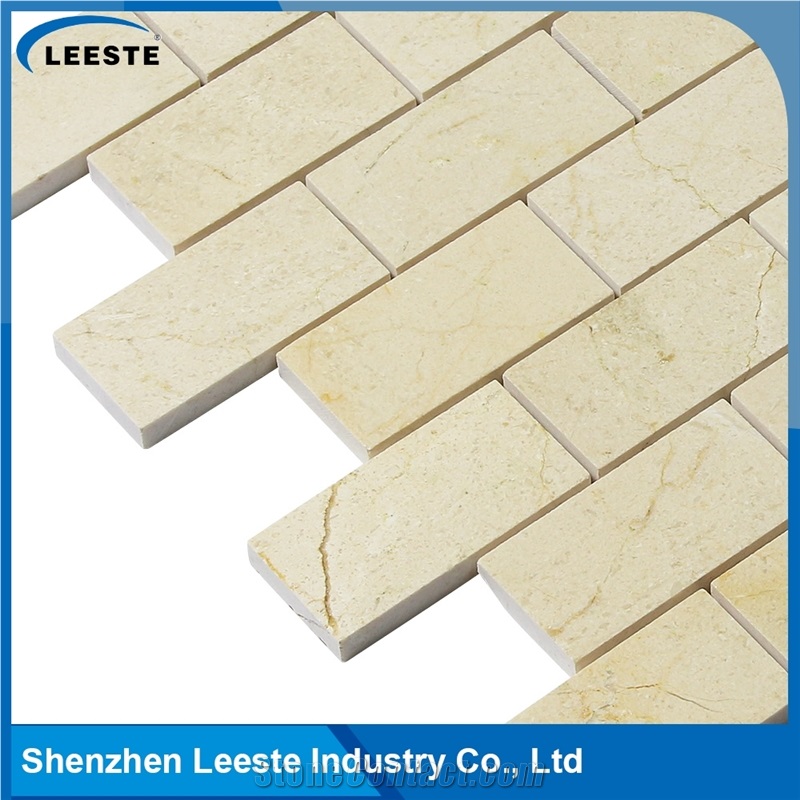 Crema Marfil Marble Polished Brick 1.5"X3"Mm Marble Mosaic Tiles