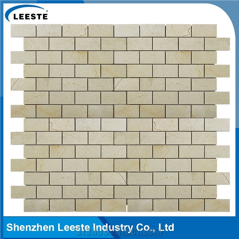 Crema Marfil Marble Polished Brick 1.5"X3"Mm Marble Mosaic Tiles