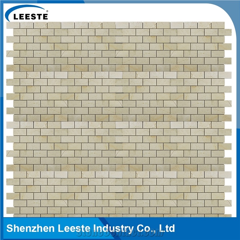 Crema Marfil Marble Polished Brick 1.5"X3"Mm Marble Mosaic Tiles